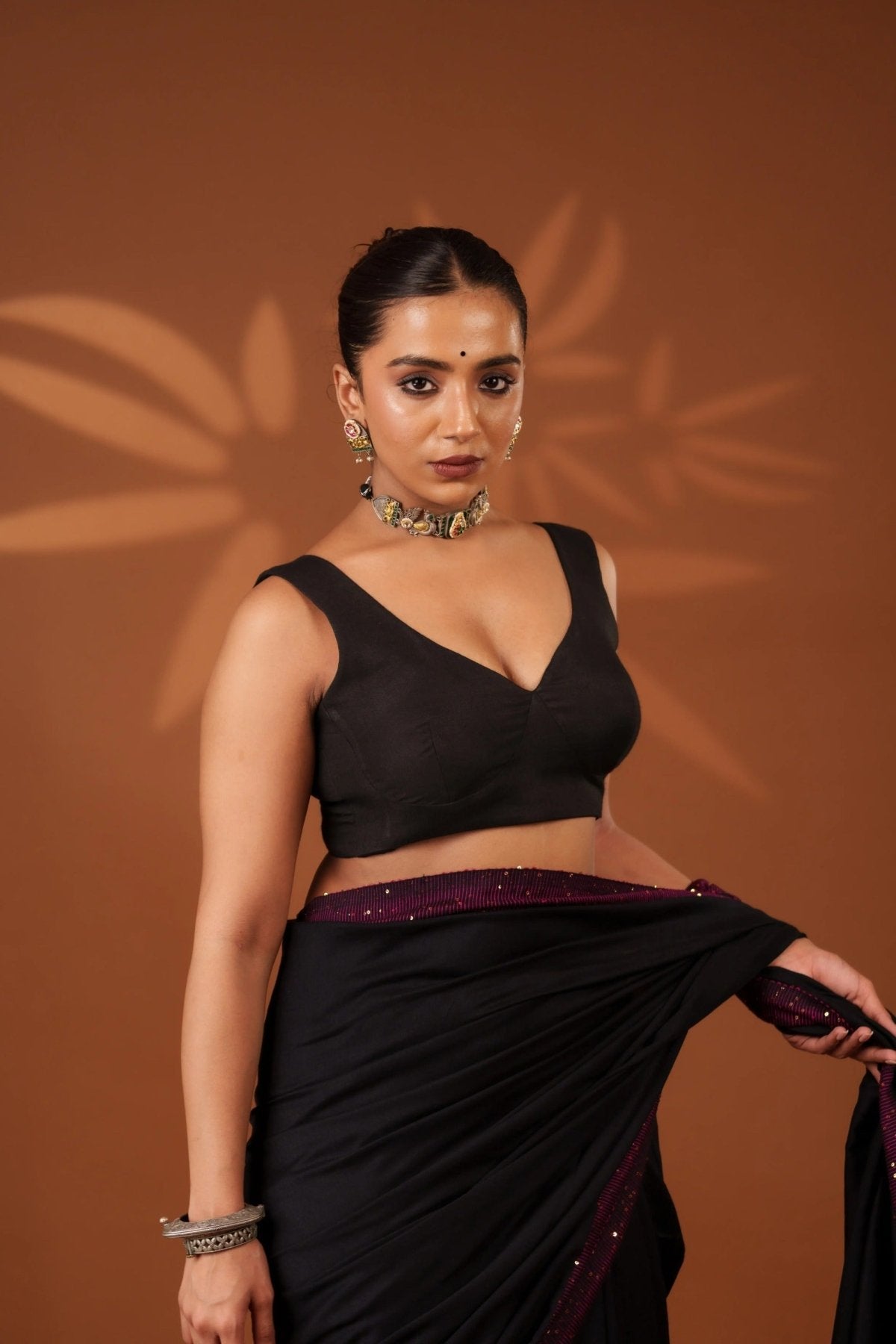 Black Madhubala Blouse - Eternity by Sakshi