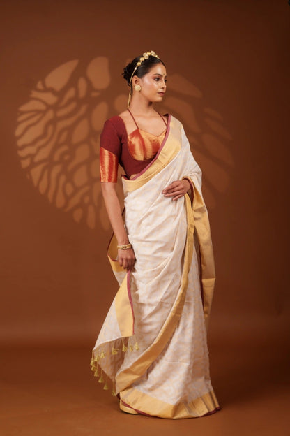 White Embrace Saree - Eternity by Sakshi