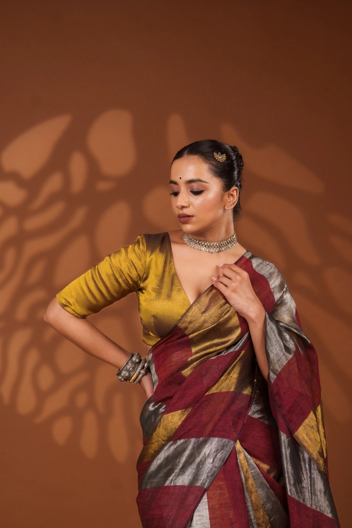 Nayana Maroon Saree - Eternity by Sakshi