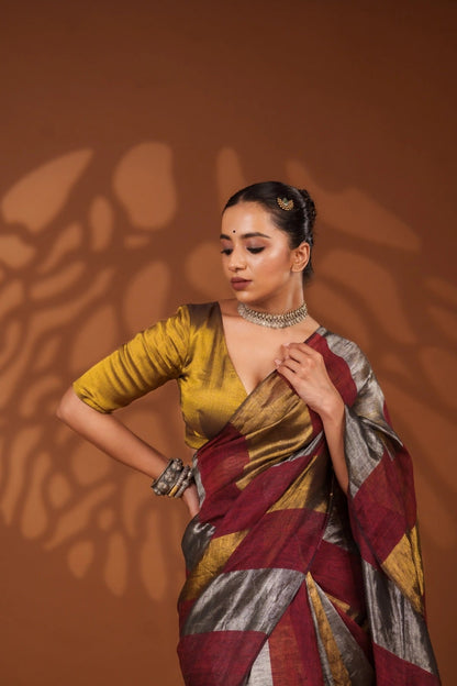 Nayana Maroon Saree - Eternity by Sakshi