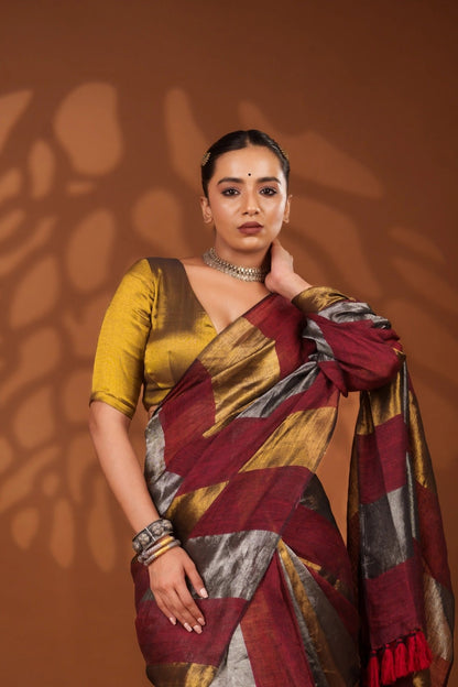 Nayana Maroon Saree - Eternity by Sakshi