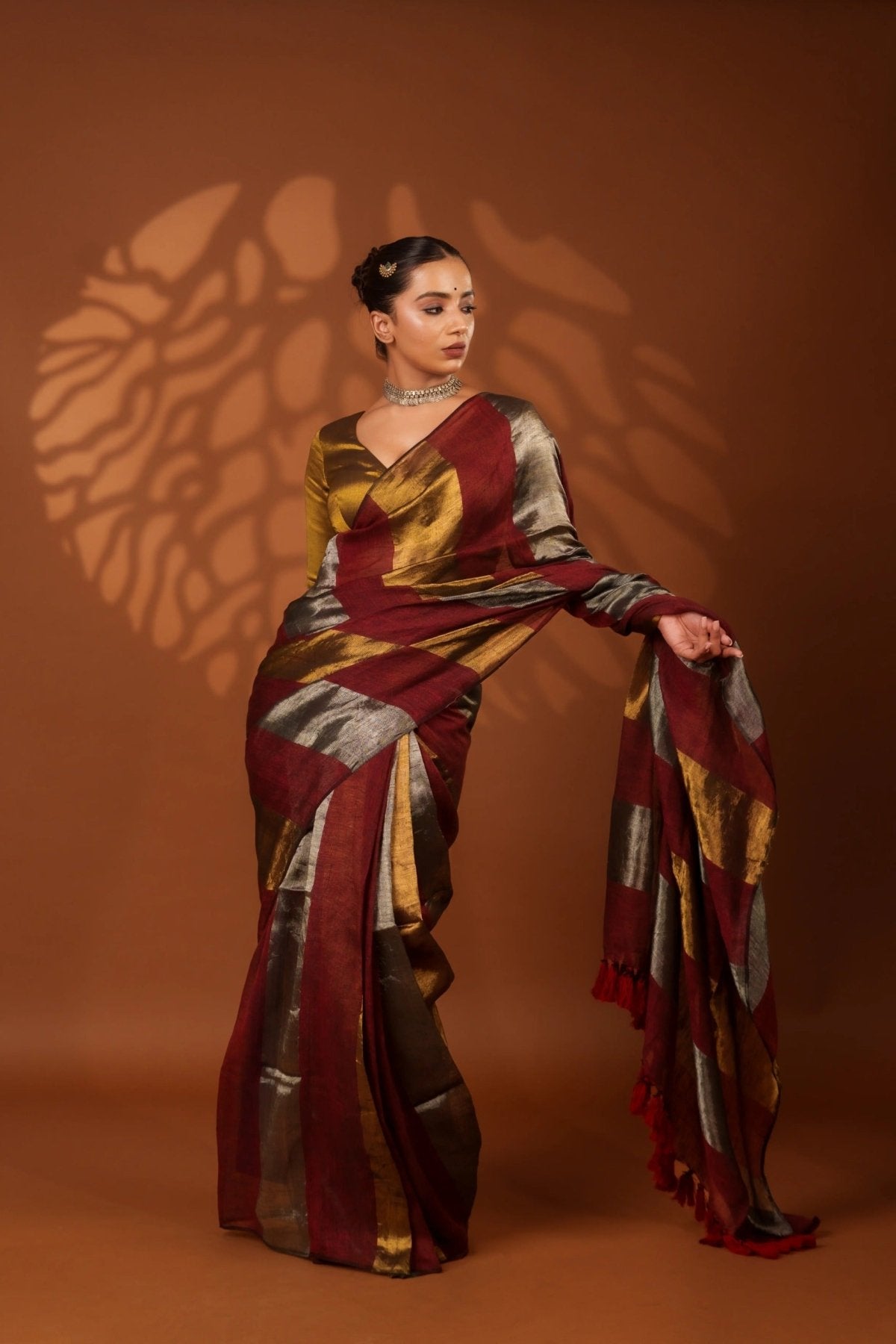 Nayana Maroon Saree - Eternity by Sakshi