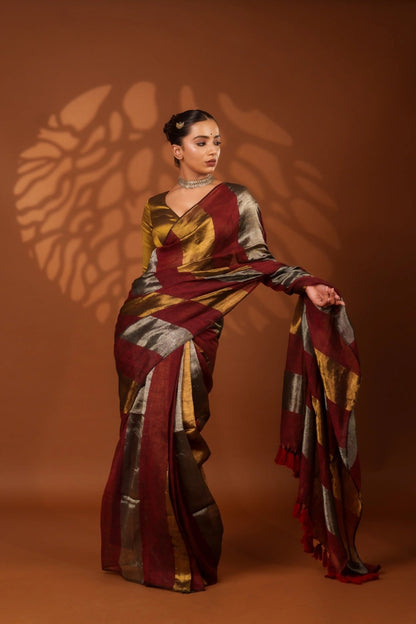 Nayana Maroon Saree - Eternity by Sakshi