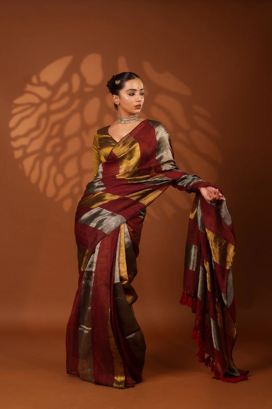 Nayana Maroon Saree - Eternity by Sakshi