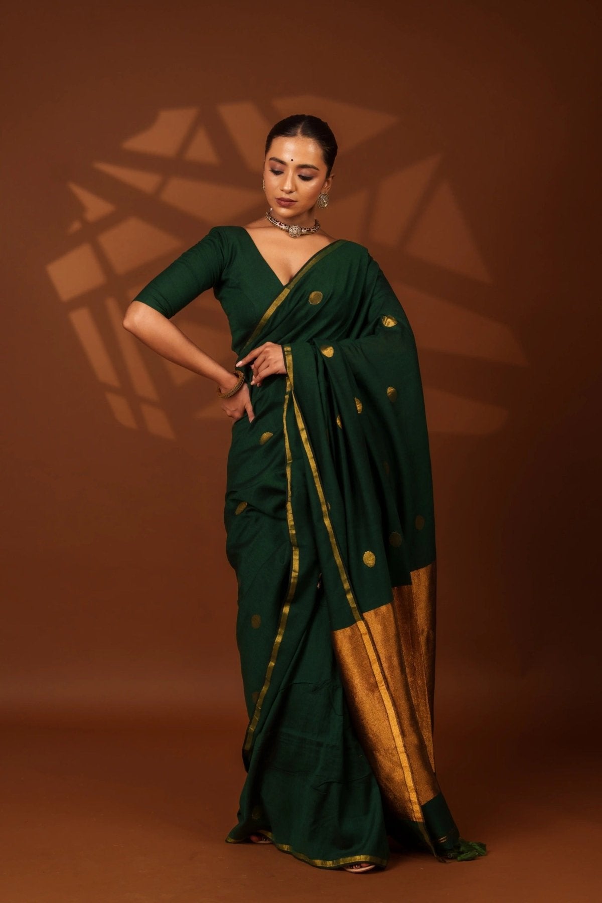 Green Polka Saree - Eternity by Sakshi
