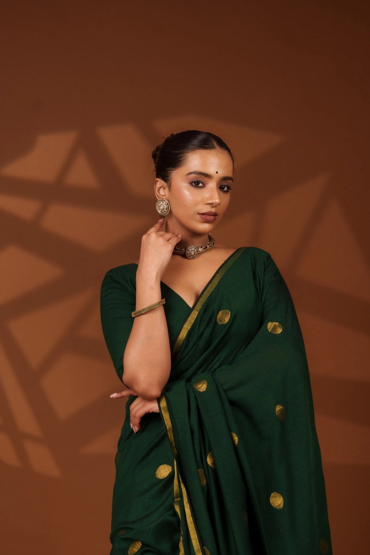 Green Polka Saree - Eternity by Sakshi