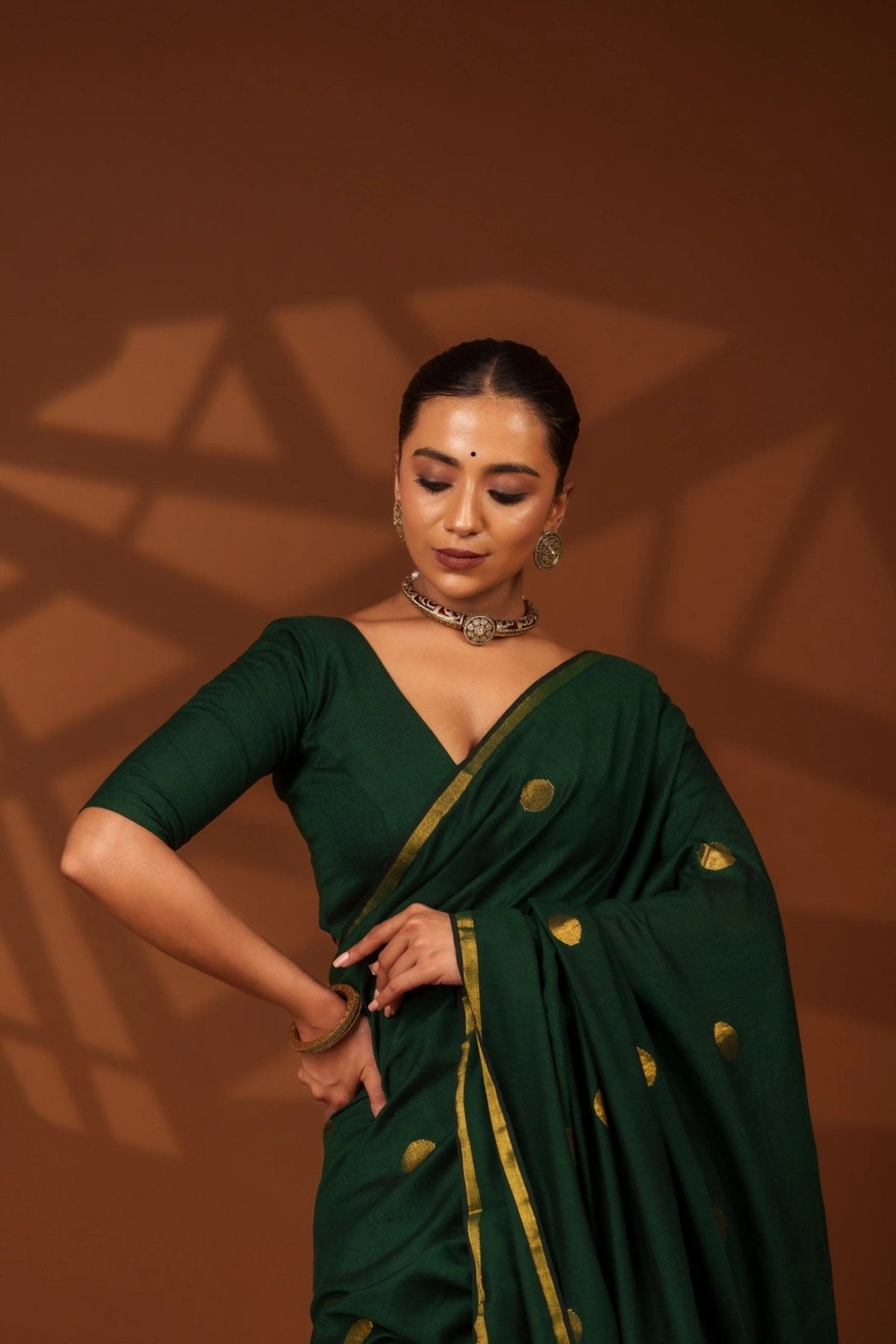 Green Polka Saree - Eternity by Sakshi