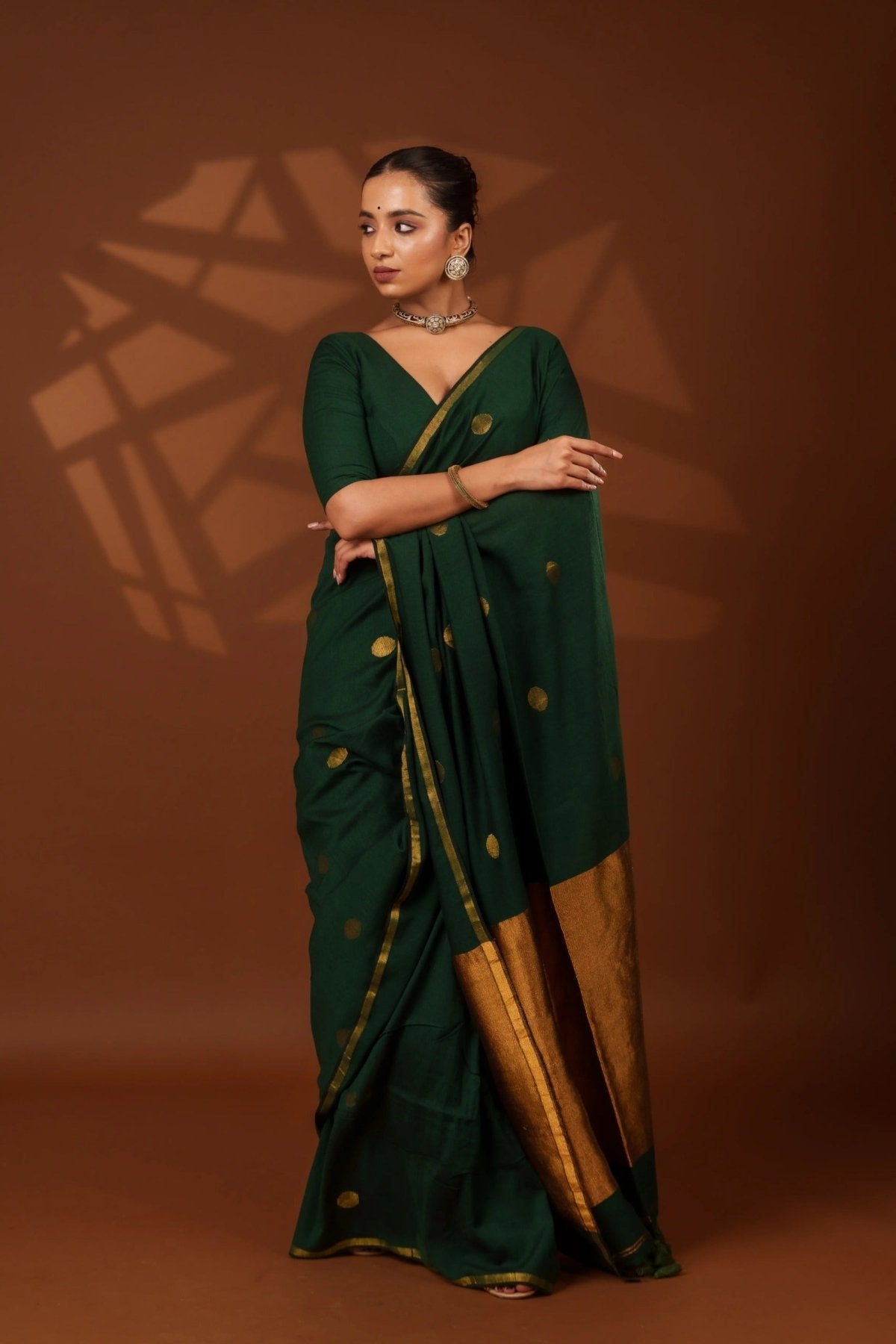 Green Polka Saree - Eternity by Sakshi