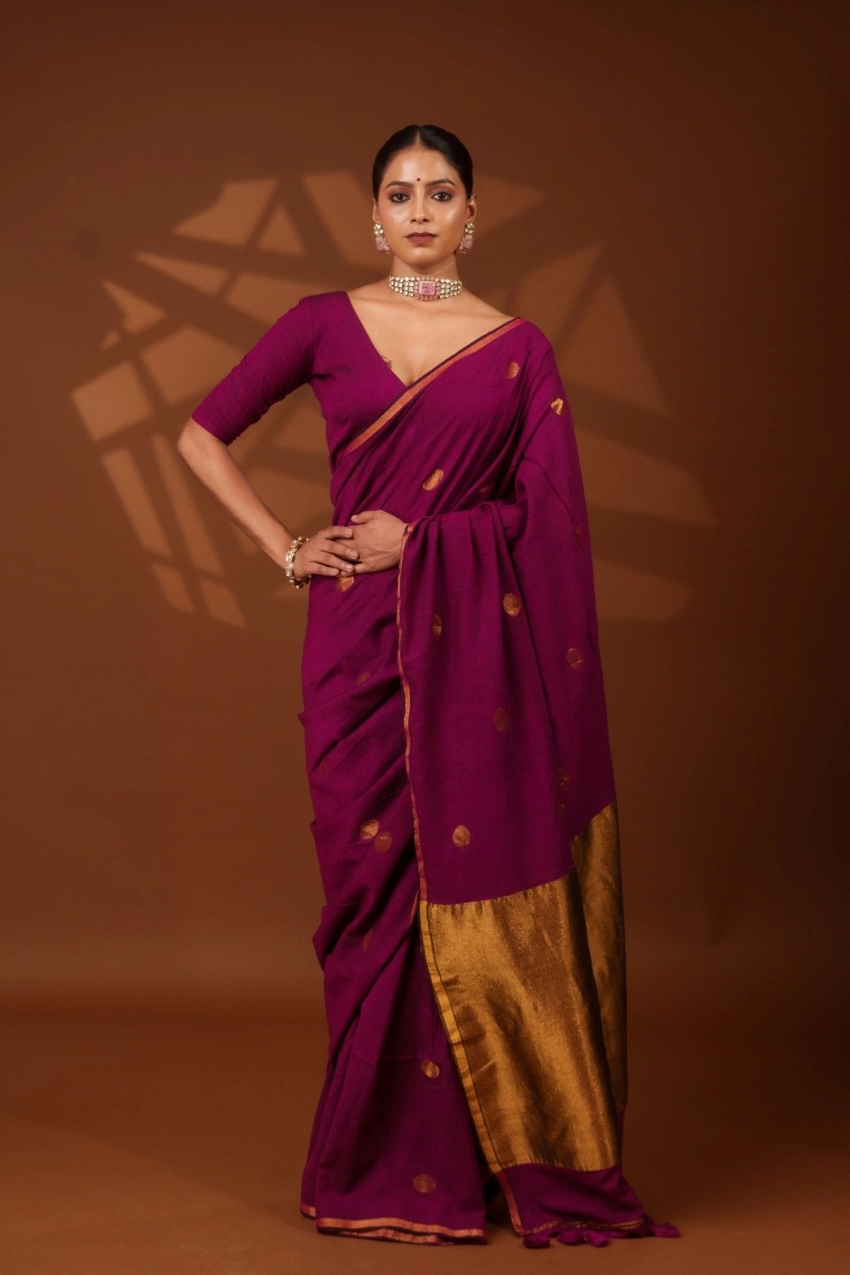 Rosy Polka Saree - Eternity by Sakshi