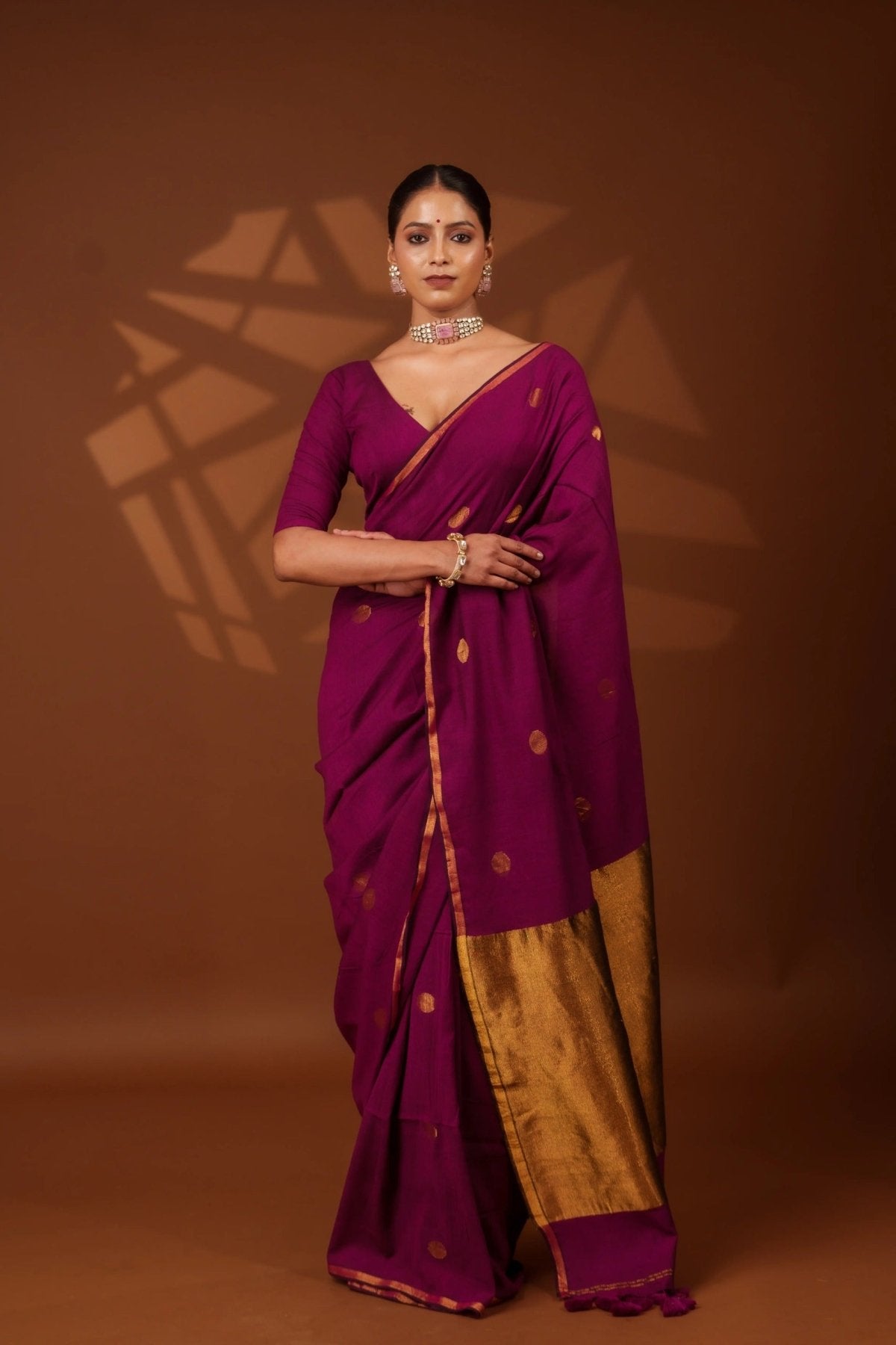 Rosy Polka Saree - Eternity by Sakshi