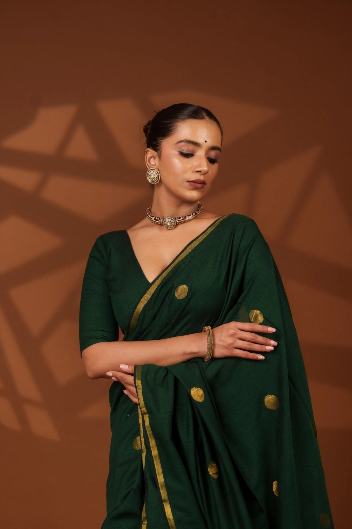 Green Polka Saree - Eternity by Sakshi