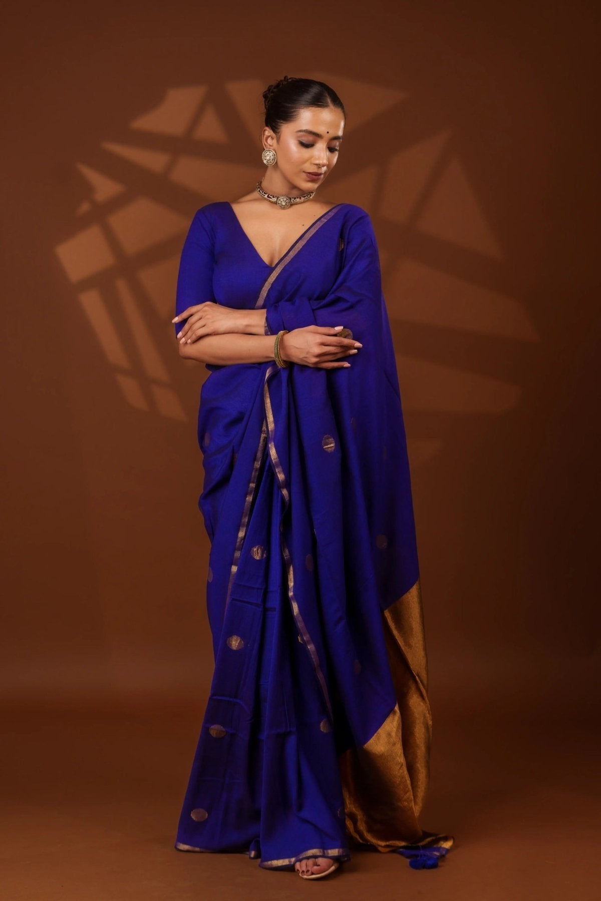 Blue Polka Saree - Eternity by Sakshi