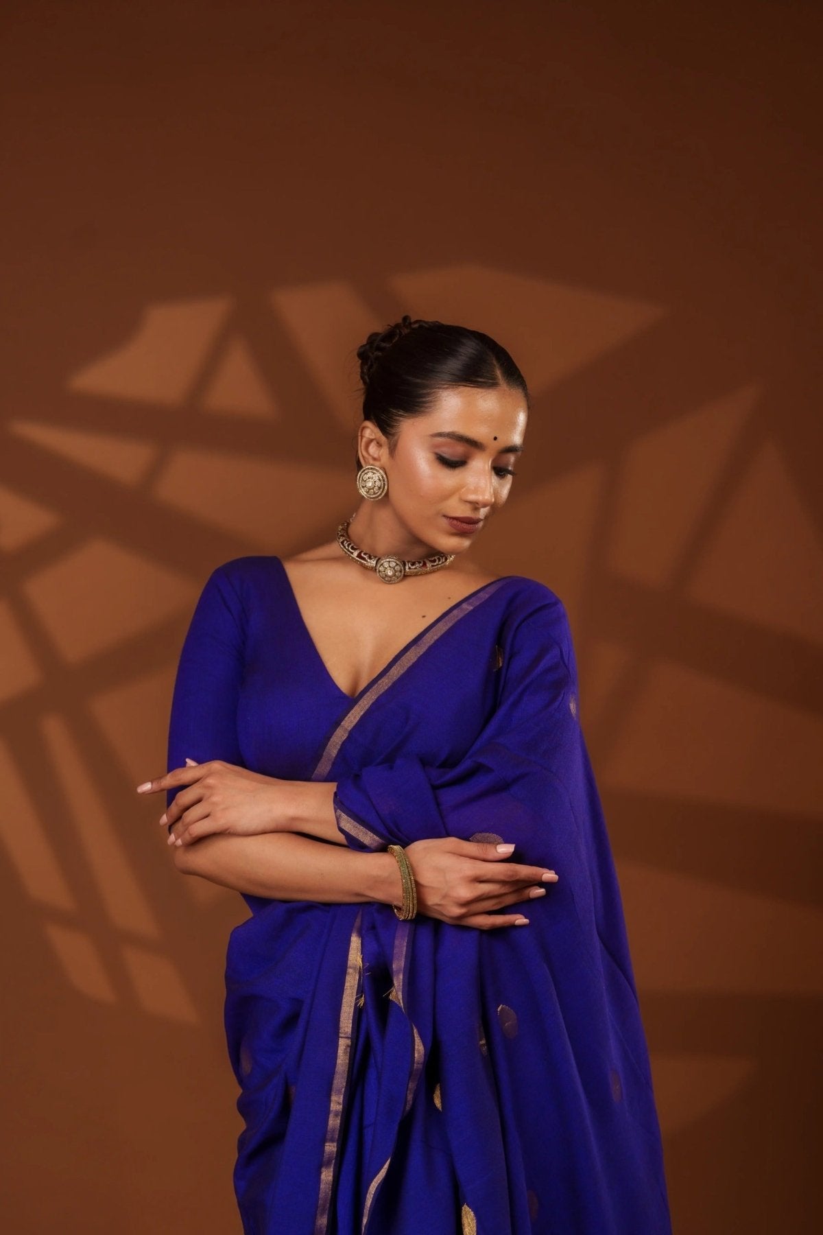 Blue Polka Saree - Eternity by Sakshi