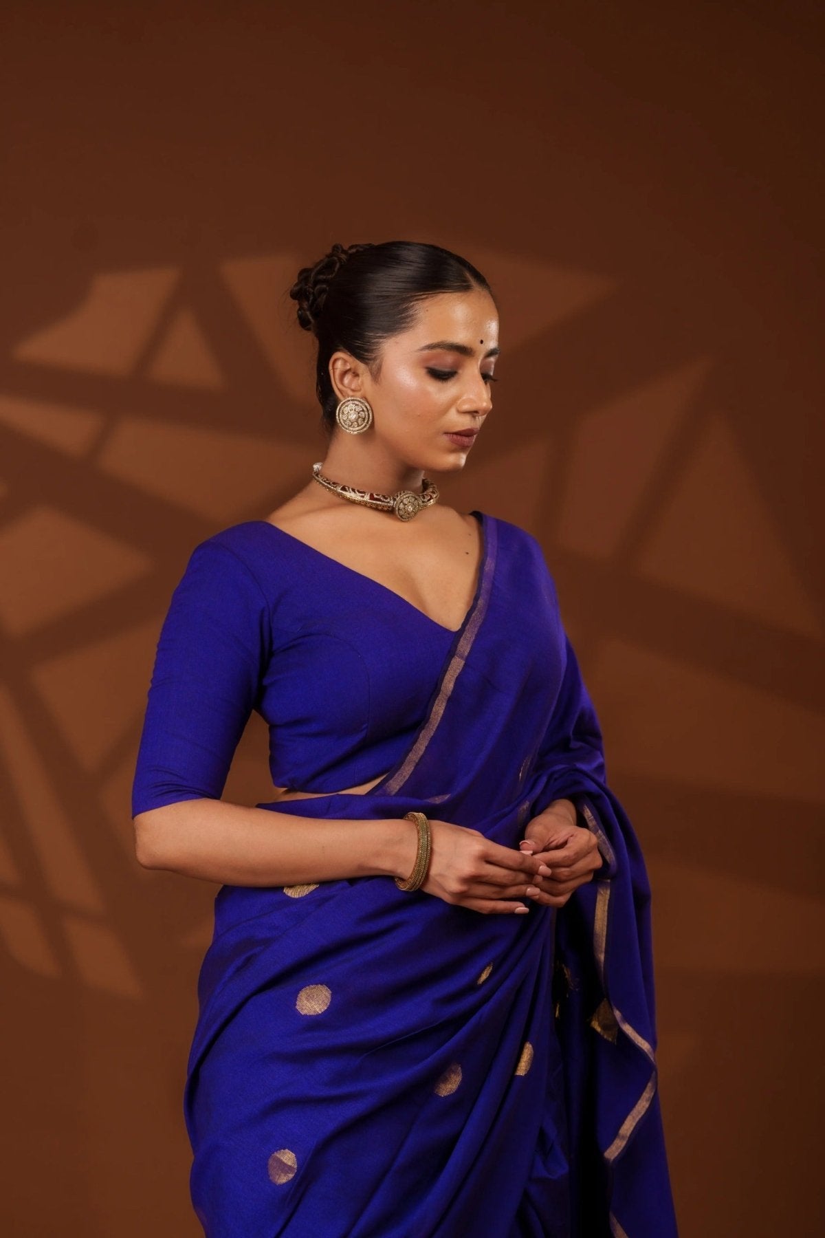 Blue Polka Saree - Eternity by Sakshi