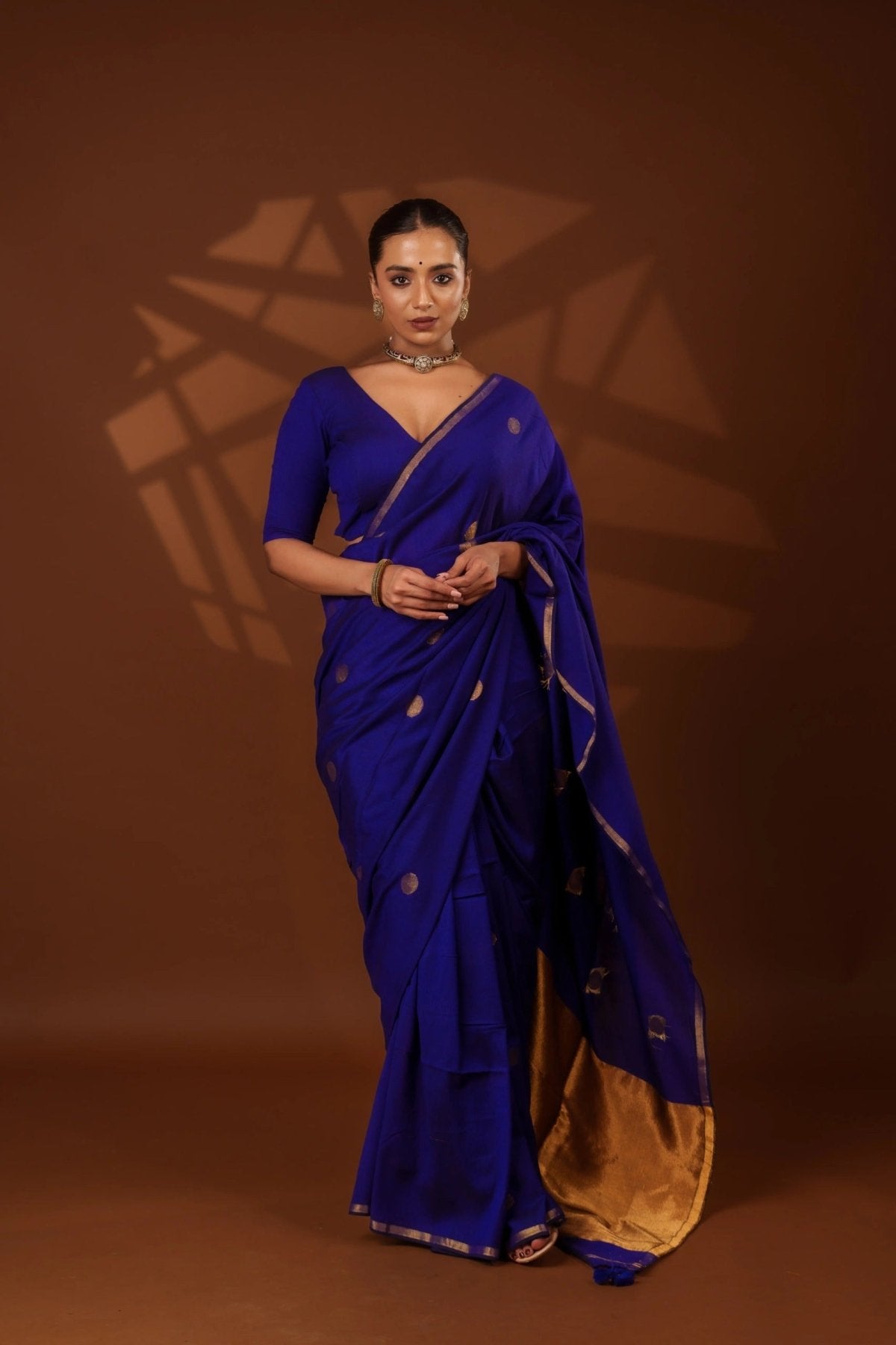 Blue Polka Saree - Eternity by Sakshi