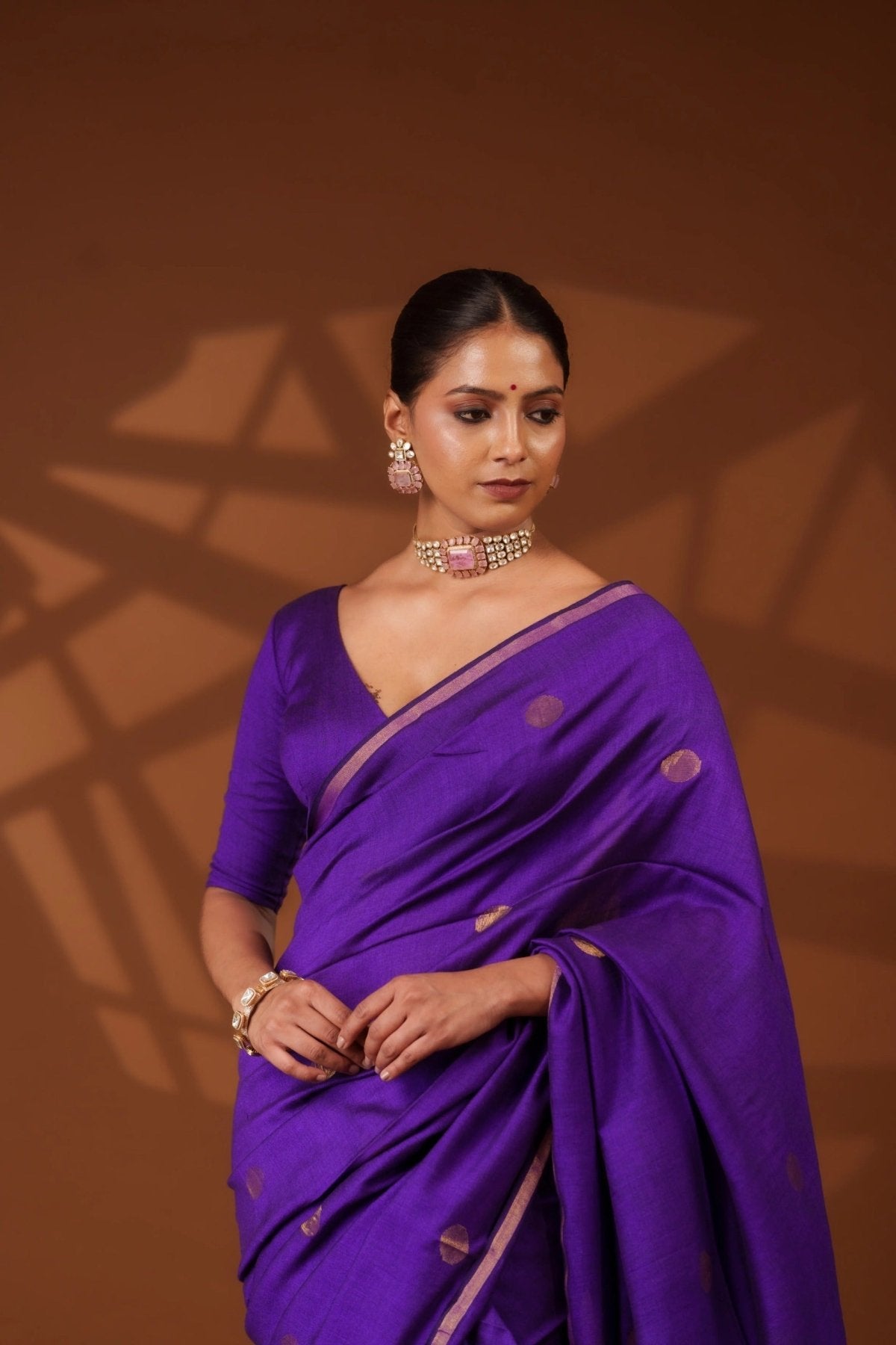 Purple Polka Saree - Eternity by Sakshi