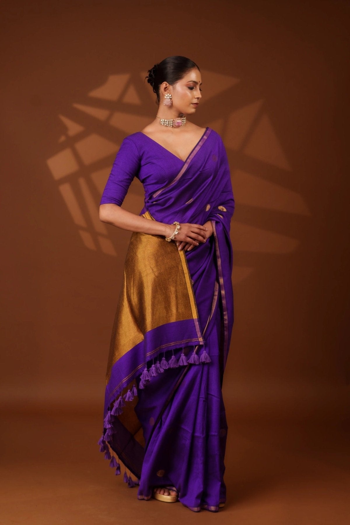 Purple Polka Saree - Eternity by Sakshi
