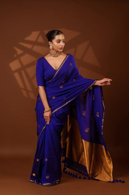 Blue Polka Saree - Eternity by Sakshi
