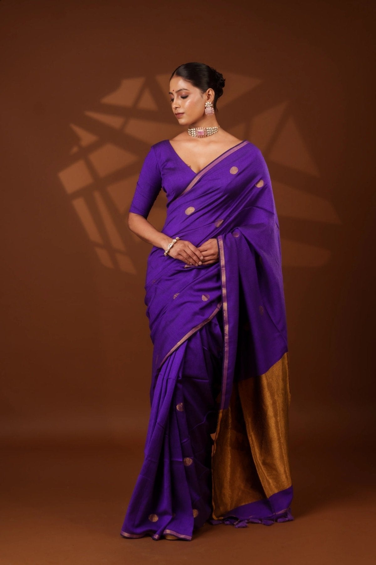 Purple Polka Saree - Eternity by Sakshi