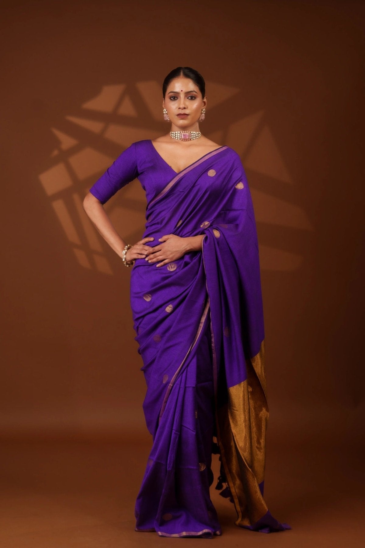 Purple Polka Saree - Eternity by Sakshi