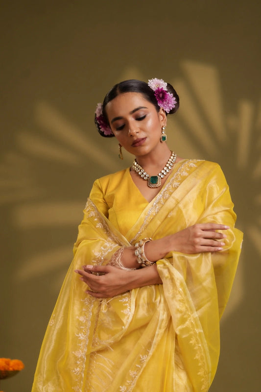 Yellow Handwork Raaz Saree - Eternity by Sakshi