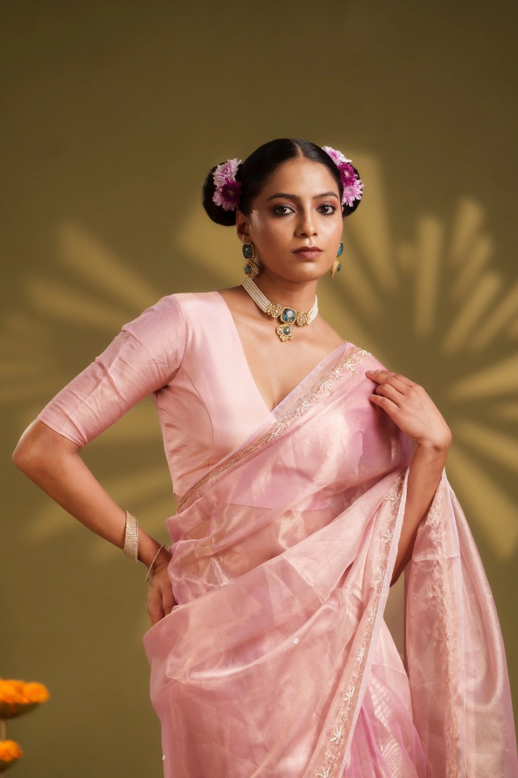 Pink Handwork Raaz Saree - Eternity by Sakshi