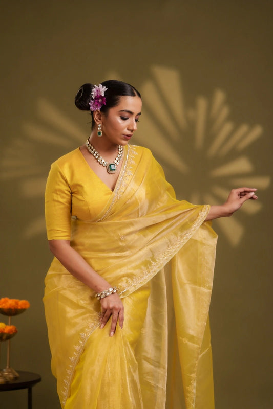 Yellow Handwork Raaz Saree - Eternity by Sakshi