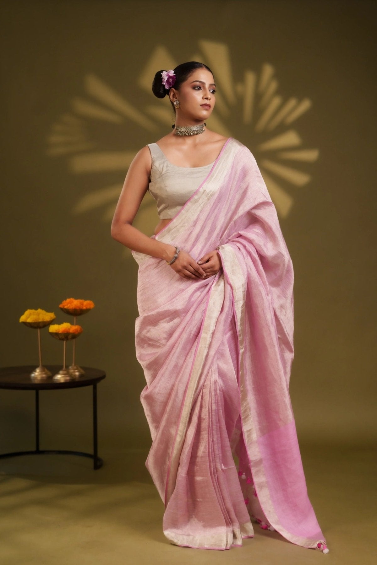 Metallic Pink Saree - Eternity by Sakshi