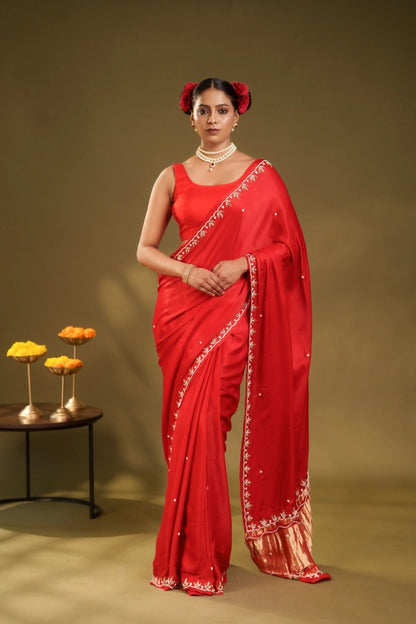 Laal Ishq Modal Handwork Saree - Eternity by Sakshi
