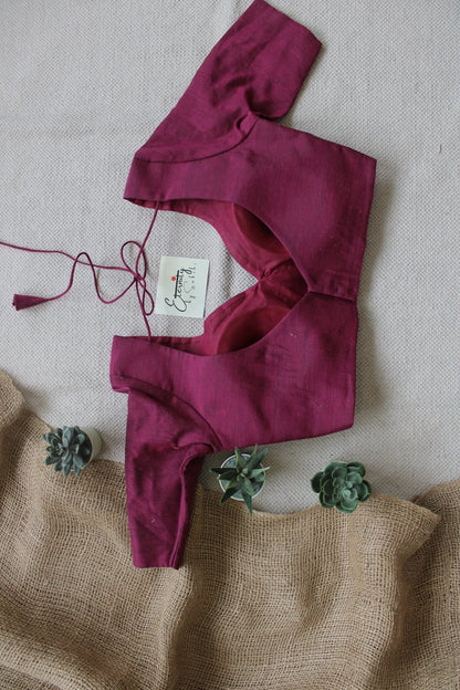 Rosy Pink Madhubala With Sleeves Blouse