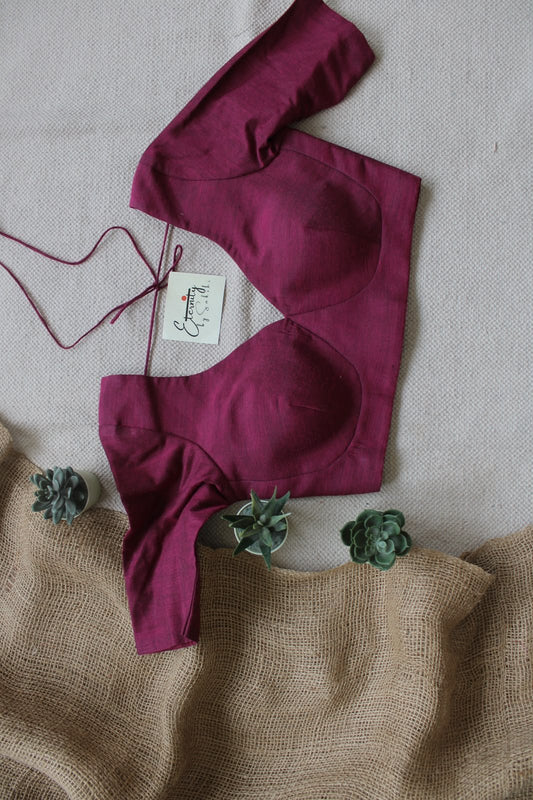 Rosy Pink Madhubala With Sleeves Blouse - Eternity by Sakshi