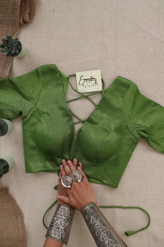 Green Backless Blouse - Eternity by Sakshi