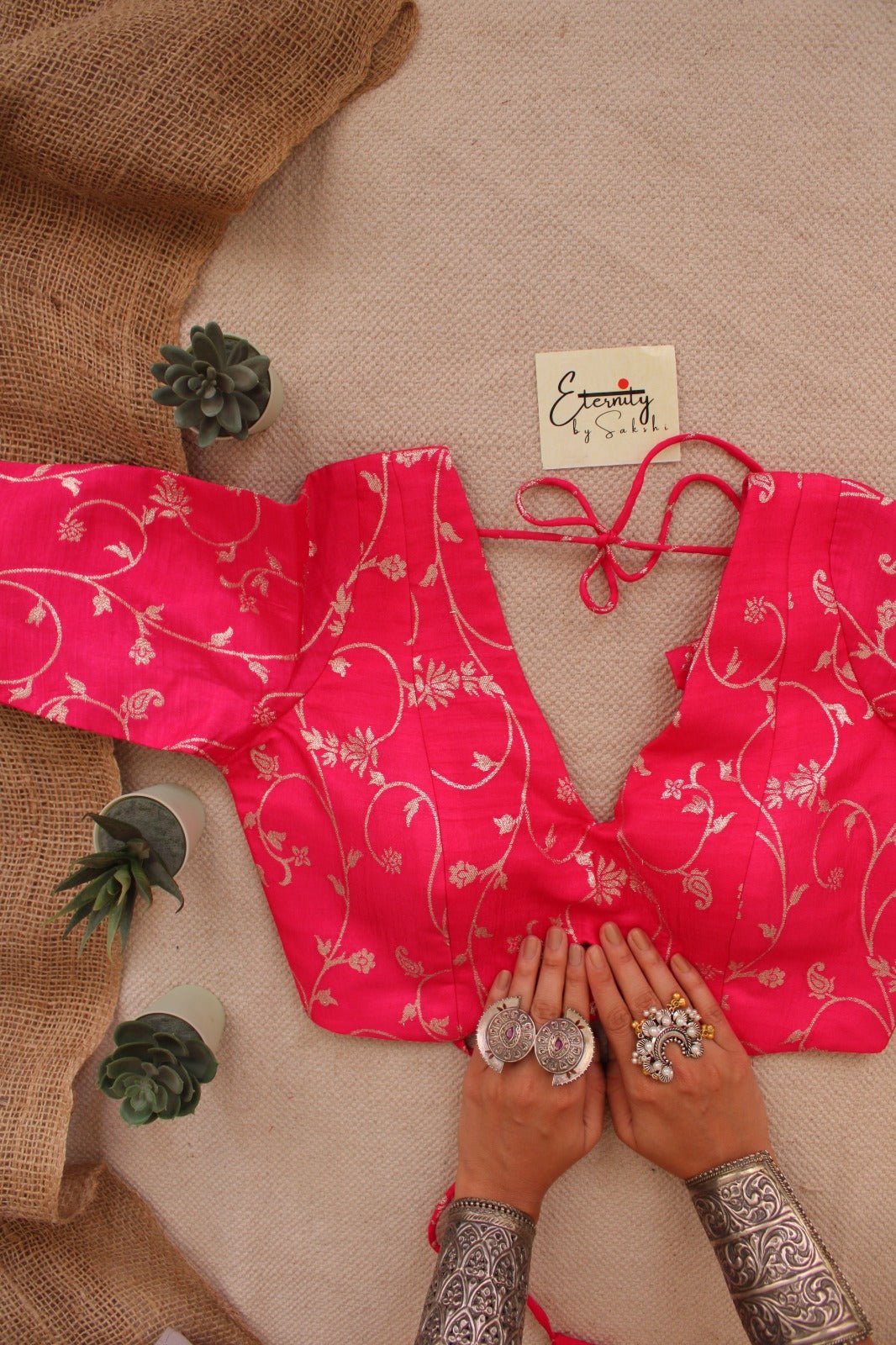 Pink Brocade Blouse - Eternity by Sakshi