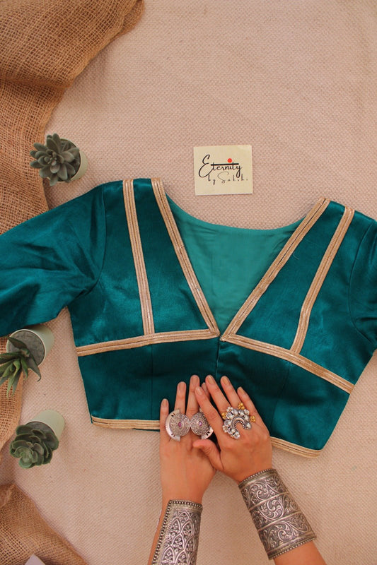 Royal Peacock Green Blouse - Eternity by Sakshi