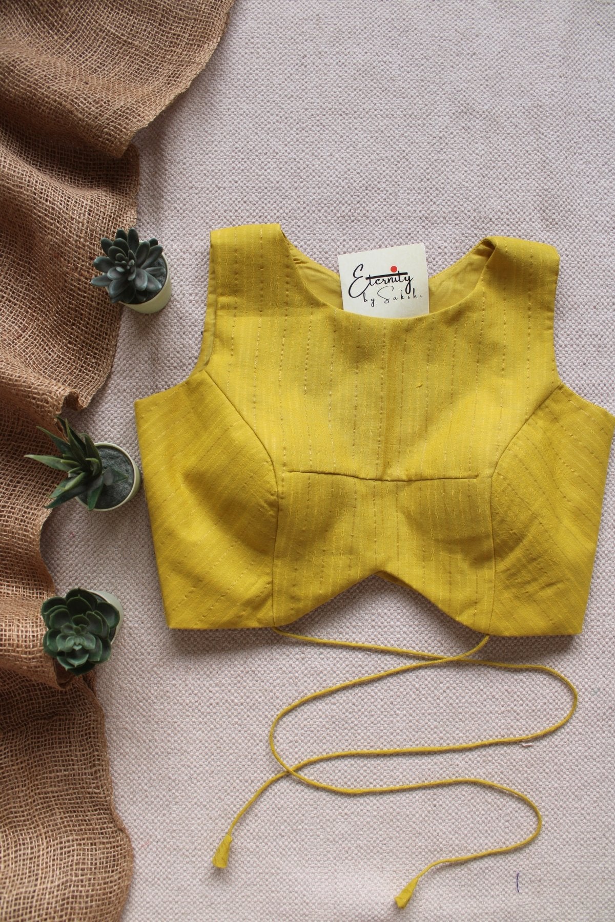 Yellow Stripes Navya Blouse - Eternity by Sakshi