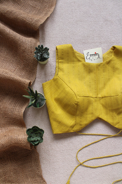 Yellow Stripes Navya Blouse Front Look