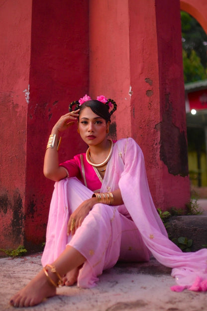Baby Pink Noor Saree - Eternity by Sakshi