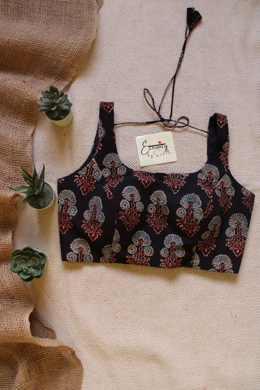 Black Ajrakh Noorie Blouse - Eternity by Sakshi