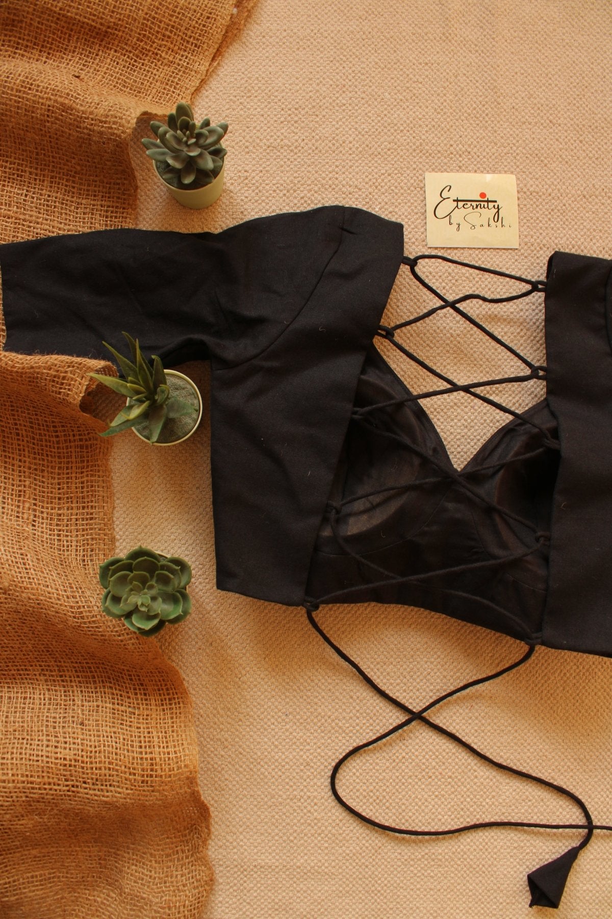 Black Backless Blouse - Eternity by Sakshi