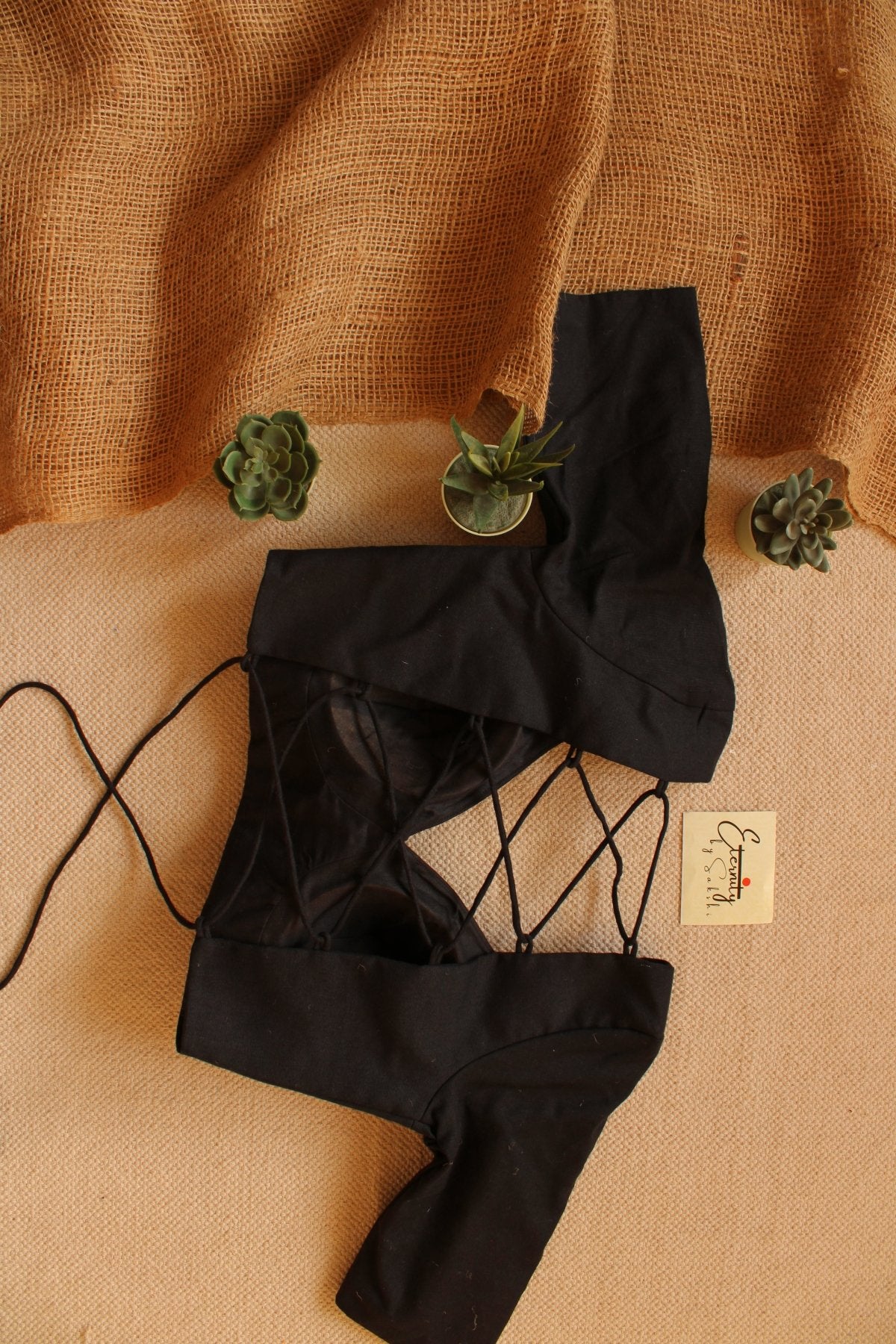 Black Backless Blouse - Eternity by Sakshi