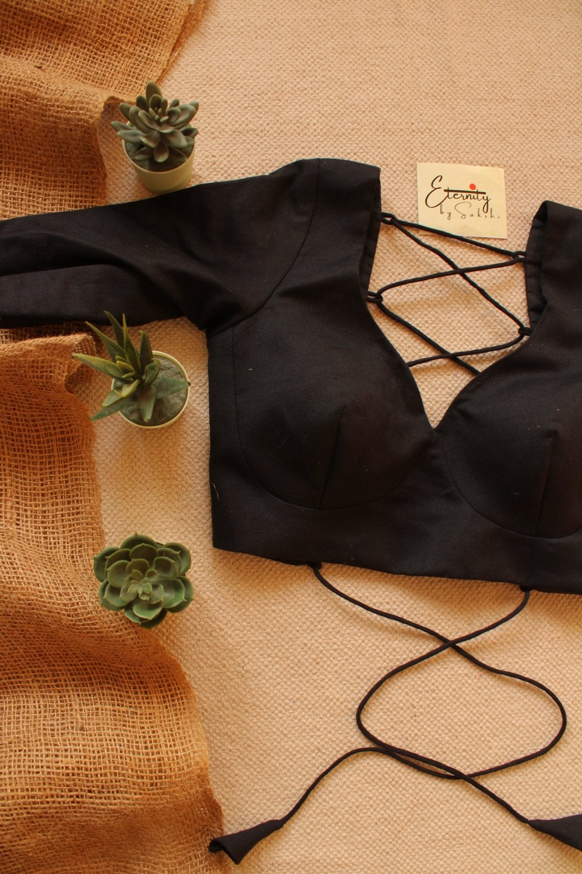 Black Backless Blouse - Eternity by Sakshi