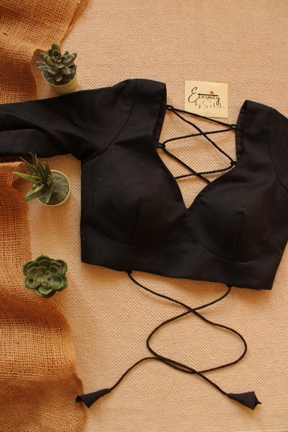 Black Backless Blouse - Eternity by Sakshi