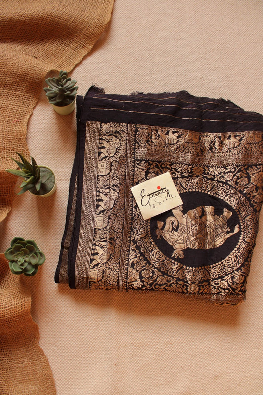 Black Dola Ajrakh Saree - Eternity by Sakshi