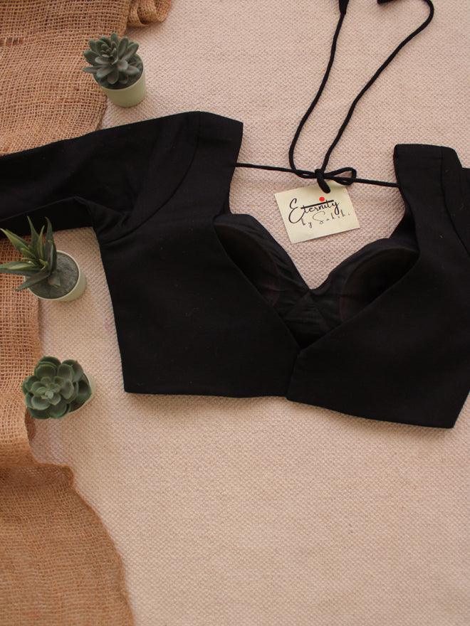 Black + Maroon (Madhubala Sleeves) (Combo Blouse) - Eternity by Sakshi