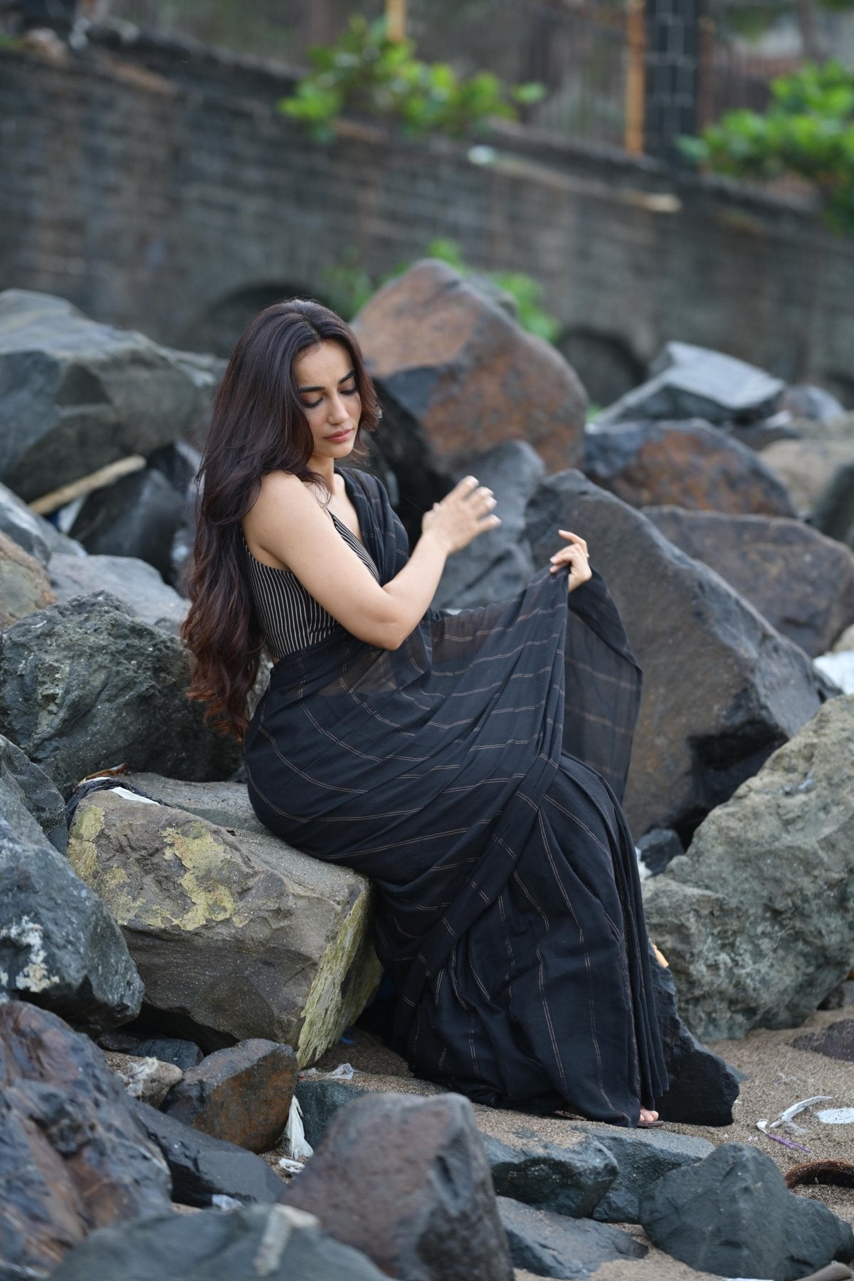 Black Parallel Universe Saree - Eternity by Sakshi