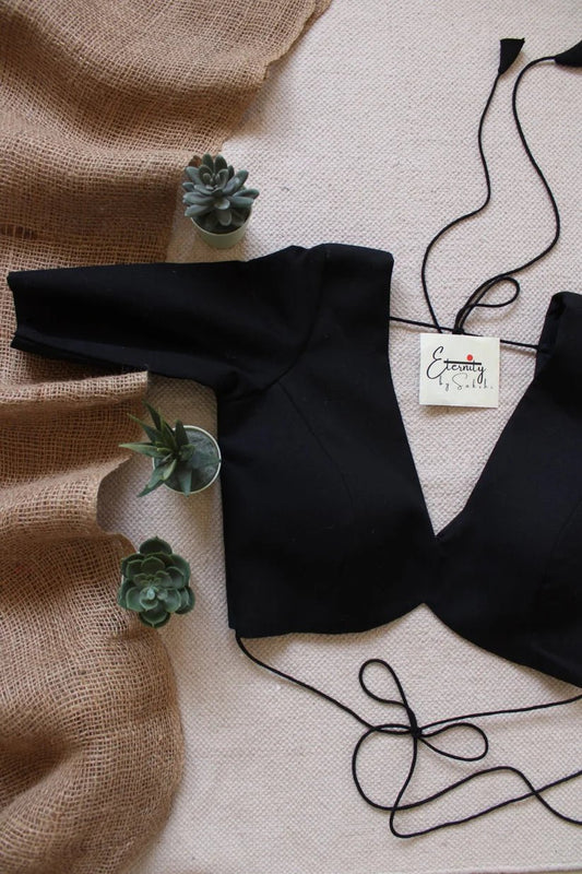 Blue + Black (Shadow) (Combo Blouse) - Eternity by Sakshi