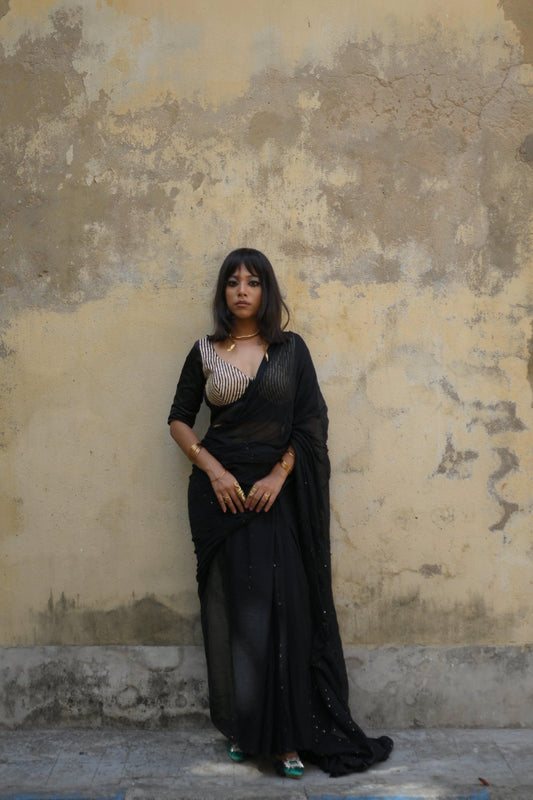 Black Tara Saree - Eternity by Sakshi