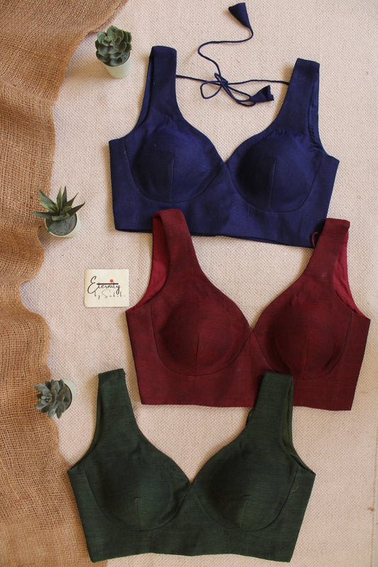 Blue + Maroon + Green (Madhubala) (Combo Blouse) - Eternity by Sakshi