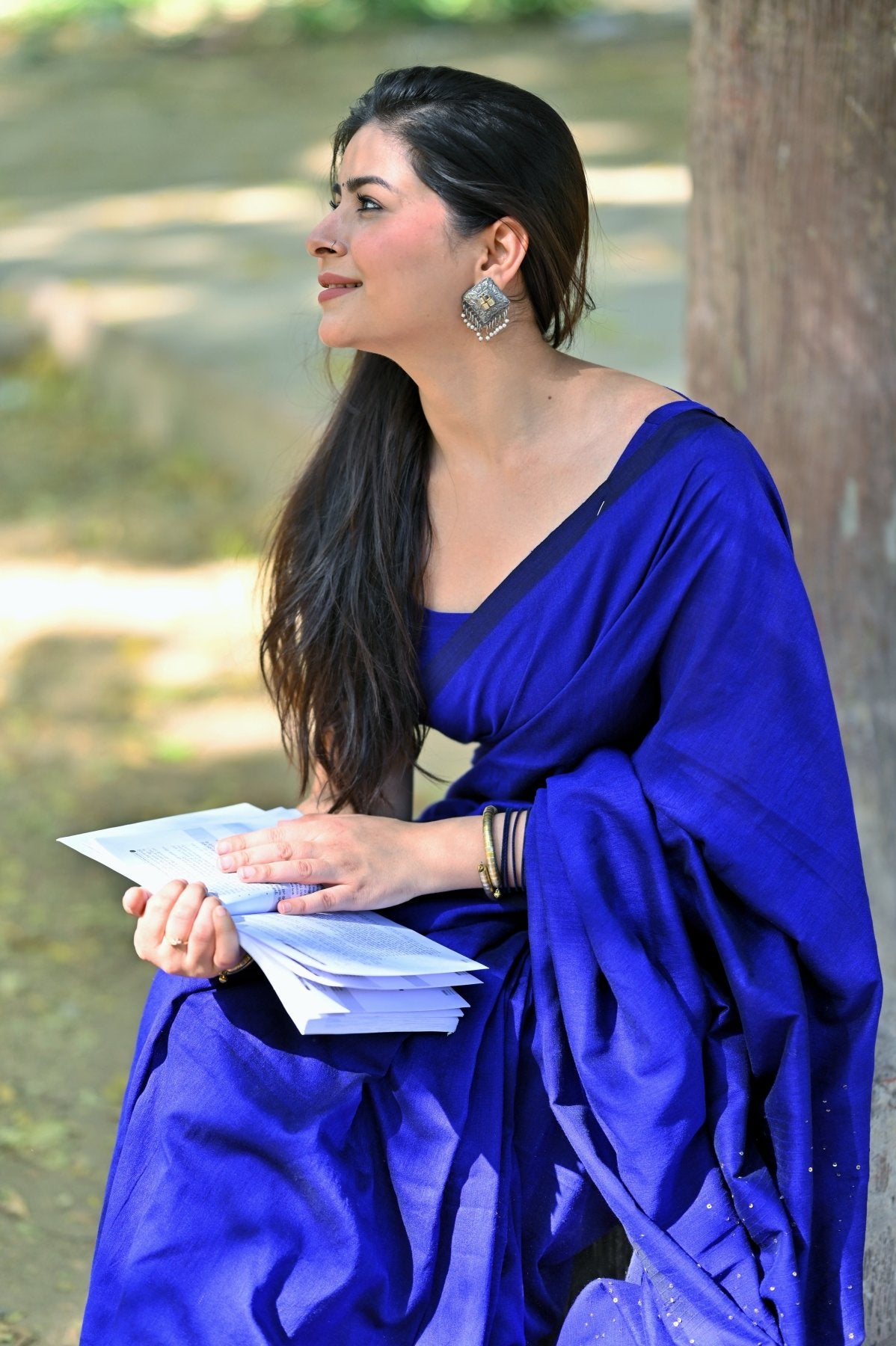 Blue Rozana Saree - Eternity by Sakshi