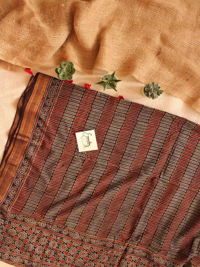 Charcoal Mangalgiri Saree - Eternity by Sakshi